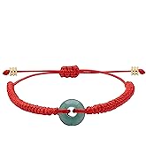 Ornaland Braided Bead Red String Bracelet for Women Men Natural Green Aventurine Gemstone Bead Charm Adjustable Bracelet Jewellery Gift for Women Men