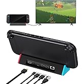 SIWIQU TV Dock Station Compatible with Nintendo Switch 2, Gigabit Ethernet, Portable TV Docking Station Replacement with 4K H