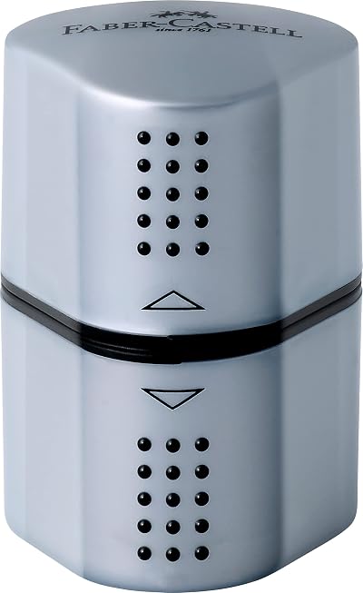 Faber-Castell Grip Trio Pencil Sharpener Tub Box Silver 2001