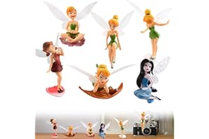 BLLREMIPSUR 6 PCS Mini Fairies Figurine for Fairy Garden, Resin Miniatures Fairies Ornaments, Tiny Fairy for Birthday Cake Decoration