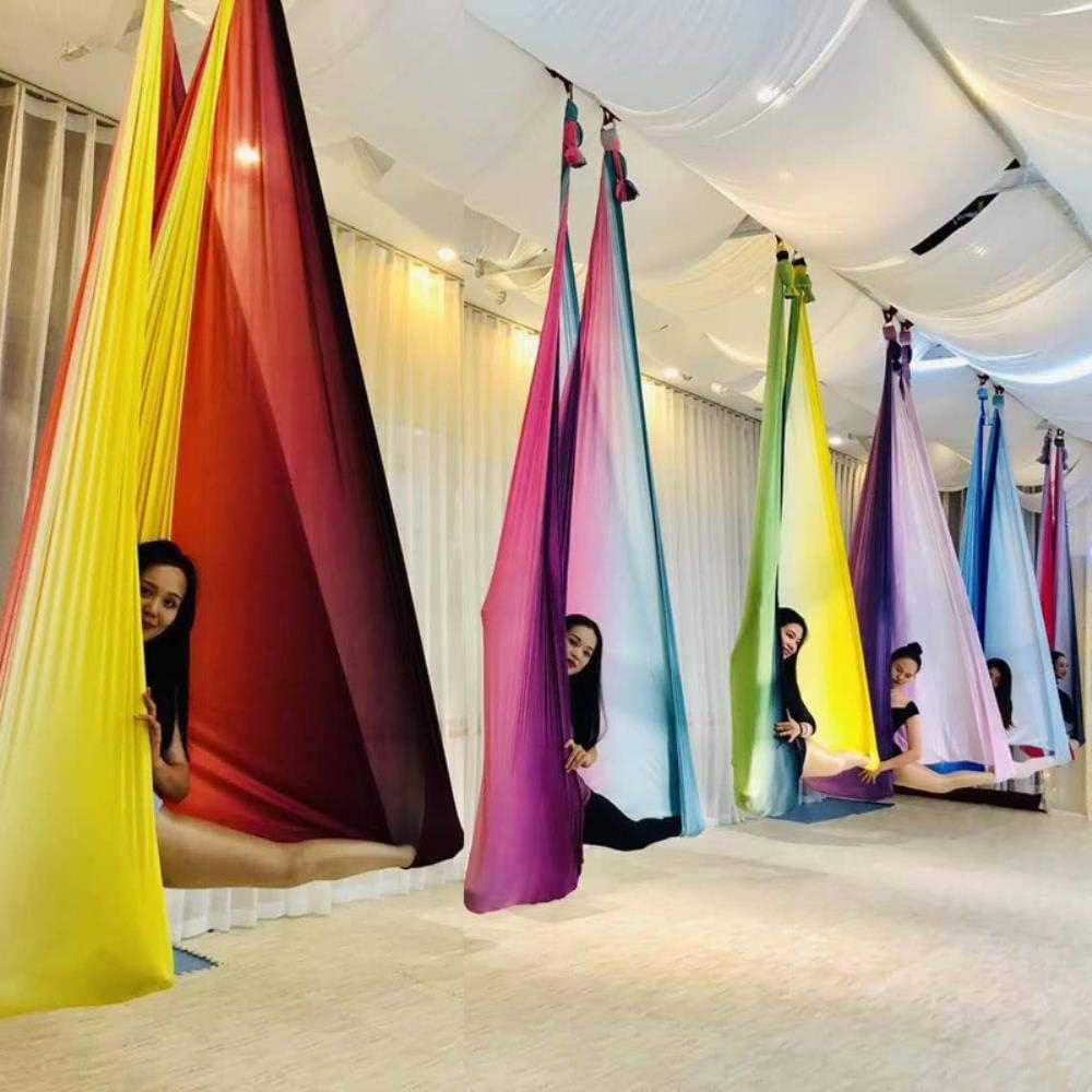 WXG 5m Aerial Yoga Hammock Elasticity Swing Multifunction Anti-gravity Training Belts Swing Flying,1m custom