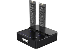 SSK M.2 NVME and SATA SSD Clone Dock 20Gbps USB3.2Gen2×2 Dual Slot Duplicator