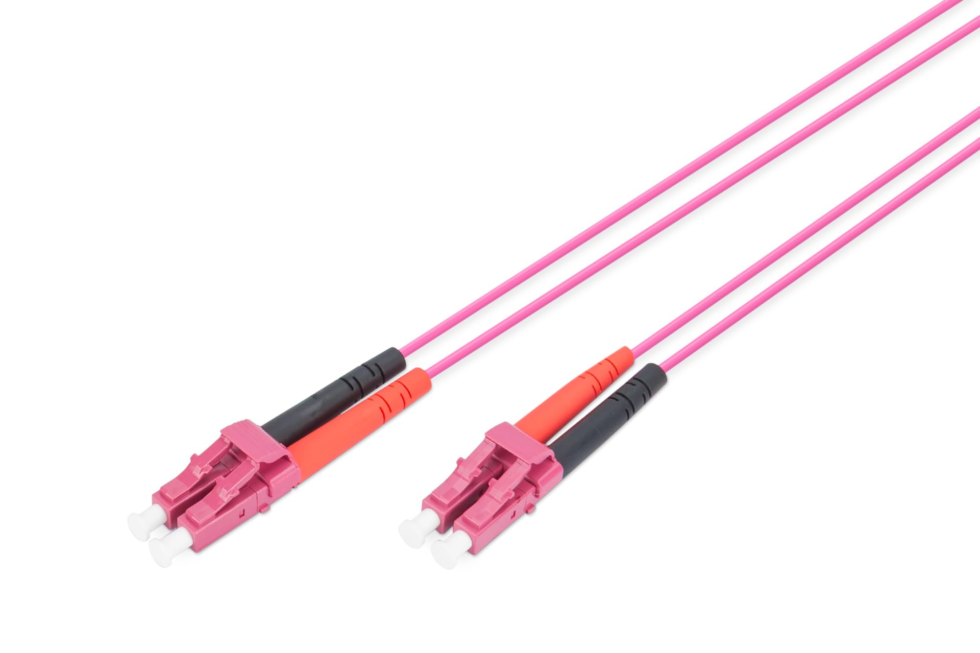 DIGITUS DK-2533-01-4 – Fibre Optic Cable OM4 – 1 m – LC to LC – Duplex Fibre Optic Cable – 1/10/40/100 Gbit/s – MM Multimode Fibre Optic LAN Cable – Fibre Type: 50/125 µ – Purple (Violet)