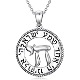 LONAGO Chai Necklace 925 Steriling Silver Chai Hebrew Pendant Jewish Jewelry Gift for Women
