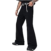 GORGLITTER Men's Bell Bottom Jeans Flared Bootcut Pants 60s 70s Disco Pants Western Vintage Denim Trousers Streetwear