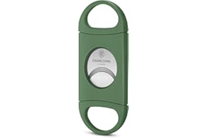 Demcigar Cigar Cutter, Enlarge Cut for 60+ Ring Gauge,Double Sharp Blade Cut Cigar Guillotine(Green)