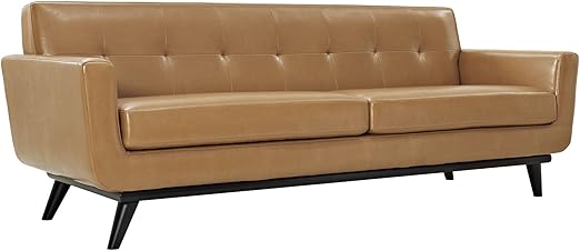 Amazon Com Modway Engage Mid Century Modern Upholstered Leather