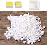 50 Pcs White Empty Watercolour Half Pans for DIY Painting Supplies view 3