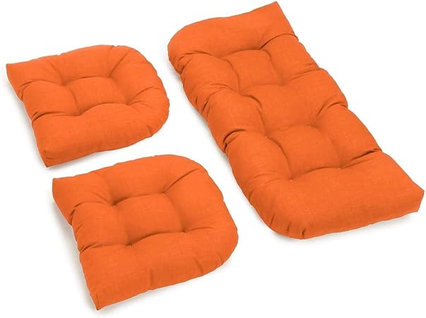Amazon Com Blazing Needles 3 Piece Solid Settee Cushion Set Set