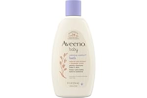 Aveeno Baby Calming Comfort Bath & Wash with Relaxing Lavender & Vanilla Scents & Natural Oat Extract, Hypoallergenic & Tear-Free Formula, Paraben-, Phthalate- & Soap-Free, 8 fl. Oz
