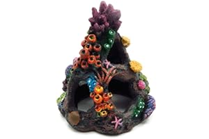 Aihotim Coral Aquarium Reef Decoration - Resin Fish Tank Mountain Cave Ornaments Betta Fish Sleep Rest House Hide Play Breed…
