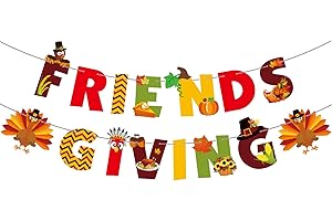 YQUQWN, Friendsgiving Banner - 10 Feet, NO DIY, Friendsgiving Decorations, Thanksgiving Decorations, Happy Friendsgiving Banner for Friendsgiving Decor, Thanksgiving Party Decoration