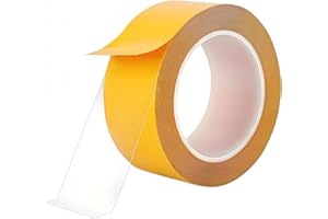 ANGKEEL Ultra-Thin Clear Double Sided Tape Heavy Duty 2-Inch x 50 Feet Two Sides Strong Stick Mounting Adhesive Tape for Arts & Crafts, Fix Carpet, Women Clothes, Woodworking, Anti Cat Scratch, Sewing Project