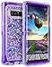 Coolden Glitter Case for Galaxy Note 8 Case Cute Bling Sparkle Clear 3D Quicksand Cover Shockproof Bumper Dual Layer Anti-Drop PC Frame TPU Back Skin for 6.3 Inches Samsung Galaxy Note 8, Purple