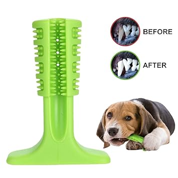 Bengvo Pet Dog Resistant Puppy Bite Tooth Clean Natural Rubber Bristly Brushing Toothbrush Stick/Chew Toys/Effective Dental Care (L)