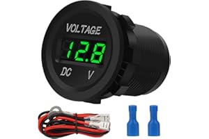Linkstyle Battery Voltage Meter, DC 5V-35V Digital Voltmeter, Panel Mount LED Gauge for 12V/24V Car RV Solar Marine (Green)