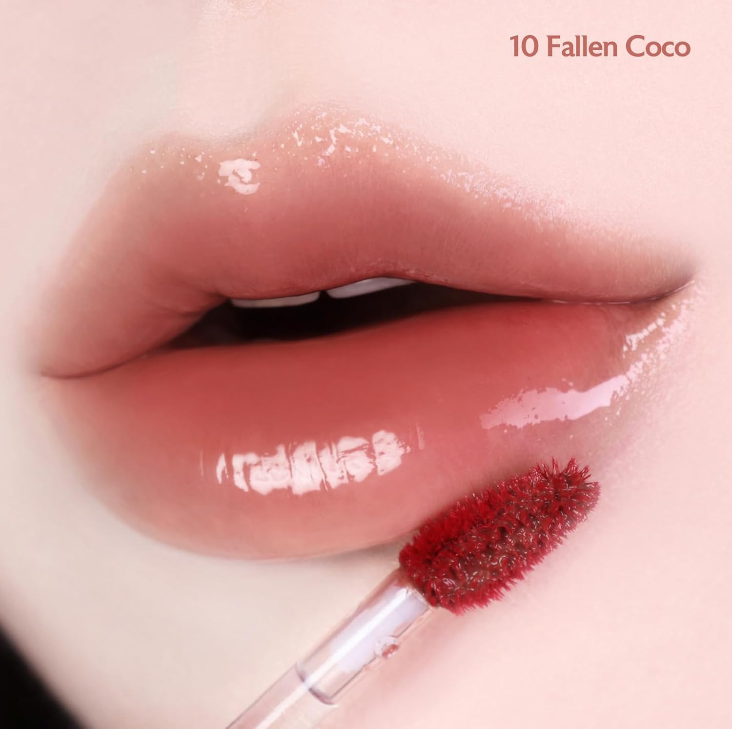 MILKTOUCH Jelly Fit Lip Tint (10 Fallen Coco) with Cooling Plumping Effect and Water-Based Non-Sticky Texture | Long Lasting Korean Beauty Lipstain Tinted Gloss Oil Stocking Stuffers, Christmas Gifts