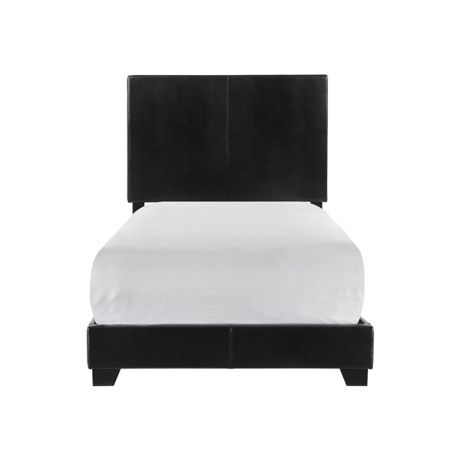 Crown Mark Erin Upholstered Panel Bed in Black, Twin Pyrus Home Furniture
