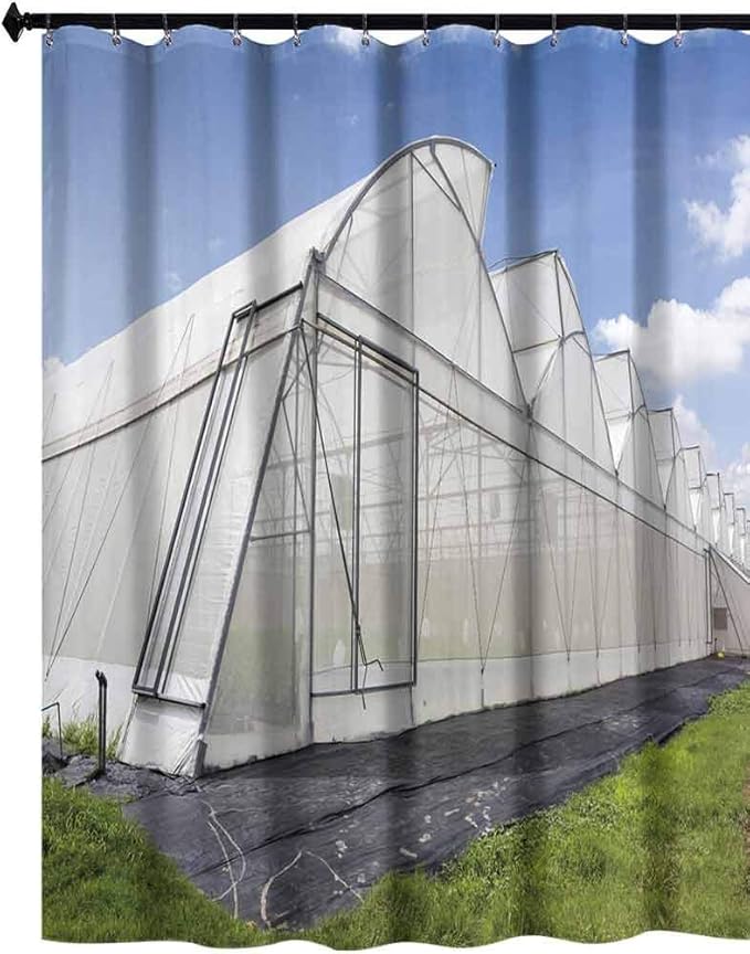 Aishare Store Shower Curtain Set, Greenhouse of Melon Farm
