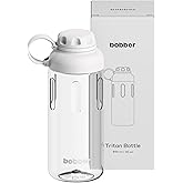 BOBBER 30 oz Clear Tritan Sport Water Bottle with Spout Lid and Handle — Dishwasher Safe, BPA Free & Leak Proof Bottle for Gym, Workout, Running — Water Diffuser Bottle for Fruit With Strainer (Grey)