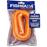 FishGum Surf Fishing Bait Strips for Saltwater Beach Fishing &ndash; Real Shrimp, Crab, Clam &amp; Sand Flea Infused Scent &ndash; Artificial Cut Bait for Pompano, Redfish &amp; Flounder