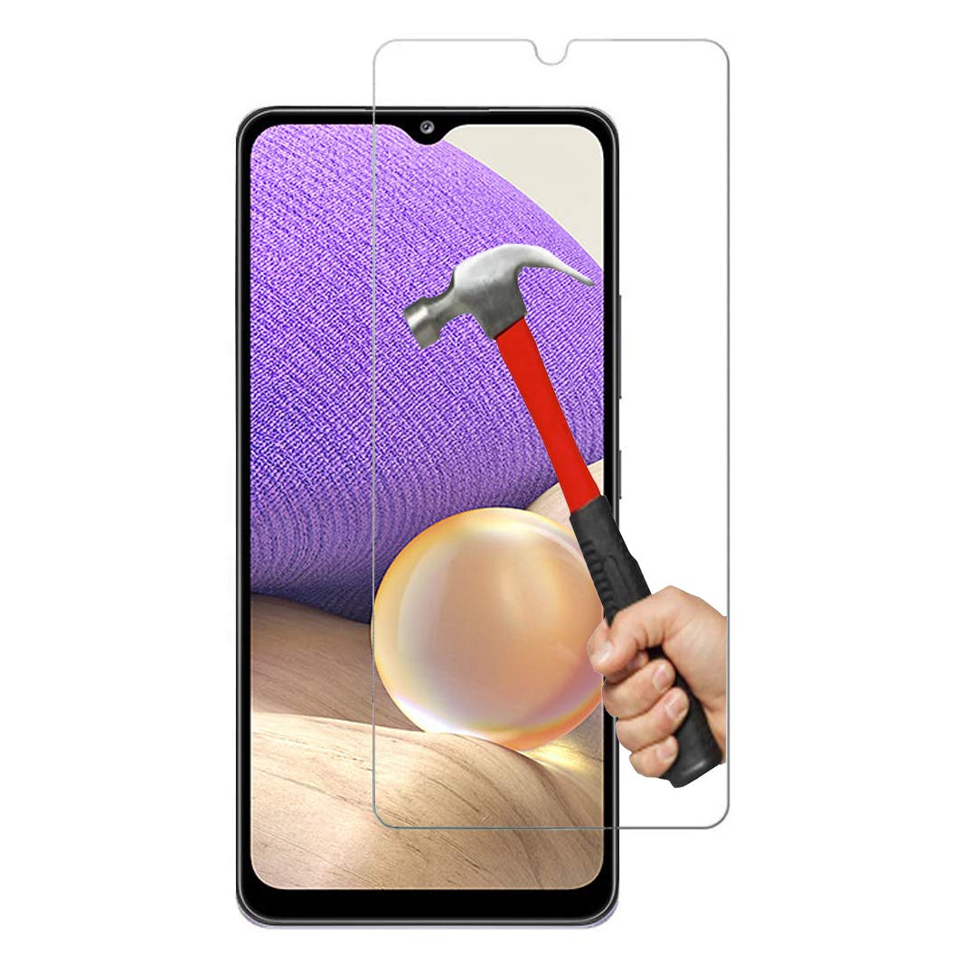 Galaxy A32 5G Tempered Glass Screen Protector Easy Bubble-Free Installation Ultra Clear HD Shatterproof 9H Hardness Anti Fingerprint Oleo-phobic Coating for Samsung Galaxy A32 5G (Screen Protector)