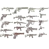 Kinteshun Alloy Gun Weapon Charm Pendant Connector for DIY Jewelry Making Accessaries(20pcs,Antique Silver Tones)