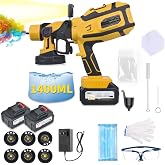 Cordless Paint Sprayer with Makita 2 * 4AH Batteries,6 Nozzles &amp; 3 Spray Patterns &amp; 10 Paint Bags &amp; 1 Night Light,Spray Paint Gun with 1400ML Container,Paint Sprayer for House Wall Furniture