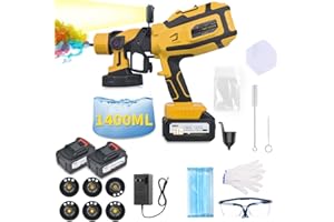 VLAIAN Cordless Paint Sprayer with Makita 2 * 4AH Batteries,6 Nozzles & 3 Spray Patterns & 10 Paint Bags & 1 Night Light,Spray Paint Gun with 1400ML Container,Paint Sprayer for House Wall Furniture Fence