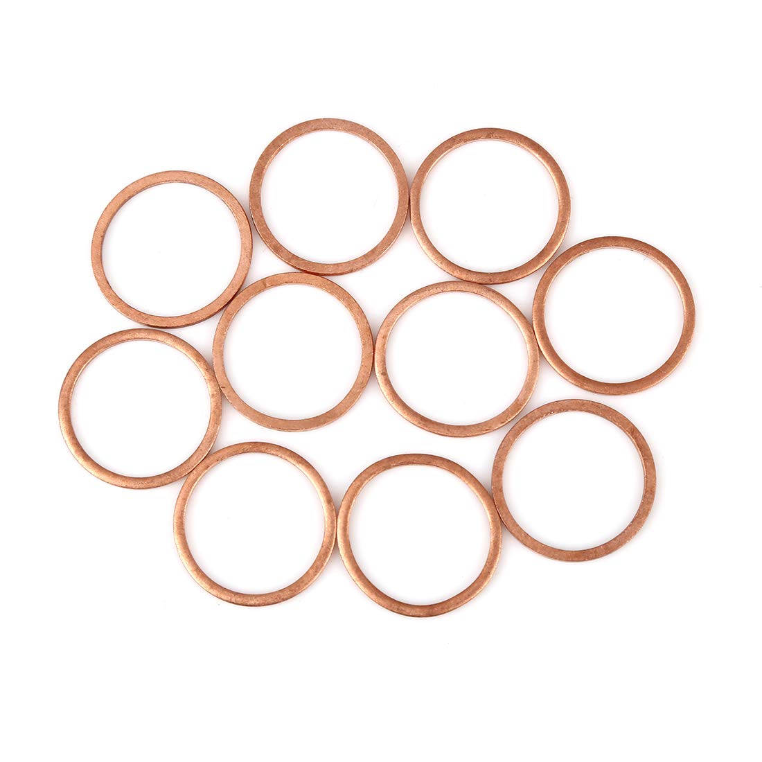 X AUTOHAUX 10pcs Copper Washer Flat Sealing Ring Spacer for Car 20 x 24 x 1.5mm