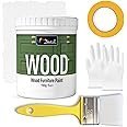 DWIL Matte Finish Furniture Paint - 5 Oz Wood Paint for Cabinets, Doors, Tables, and Dressers Refinishing - Water-Based, Non-Toxic & Odorless, Easy to Apply(White)-Trial Pack