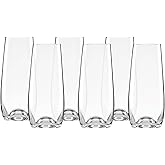 Lenox 884907 Tuscany Classics Stemless Flute Set, Set of 6, 9 Fl Oz, Stemless