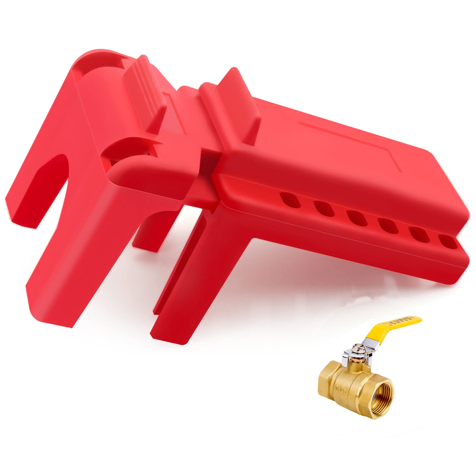 KAPTAS Ball Valve Lock, Lockout Device, Red, BR-8021