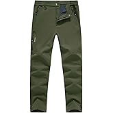 YSENTO Men's Fleece Lined Snow Ski Pants Waterproof Softshell Insulated Winter Cargo Hiking Camping Pants