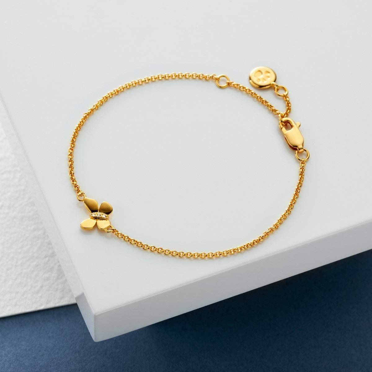 Molly Brown London Sterling Silver And White Topaz 18ct Gold