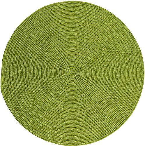 Braided 8' Round Area Rug in Lime Green color from Palm Beach Collection