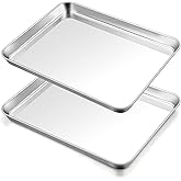 TeamFar Baking Sheet, 17.6’’ x 13’’ x 1’’ Stainless Steel Large Cookie Sheet Half Baking Pans, Non-toxic & Healthy, Easy Clean & Dishwasher Safe, Heavy Duty & Sturdy- Set of 2