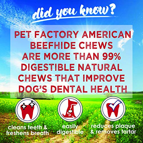 Pet Factory American Beefhide Chews 28223 Rawhide Natural Flavor 10
