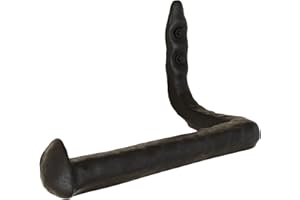 Rustic State Puntal Toilet Paper Holder Cast Iron Tissue Roll Hanger with Hammered Texture - Railroad Spike Industrial Design