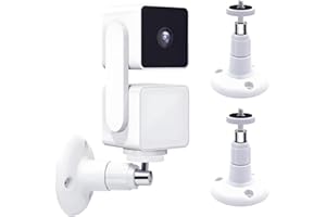 KIDJOYO Wall Mount Brackets for Wyze Cam Pan V3 & Wyze Cam V3, providing secure 90-degree tilt and 360-degree adjustment for the perfect viewing angle in both outdoor and indoor camera systems - 2 PACK