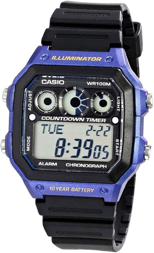 casio youth grey dial men's watch