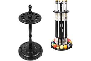 MoyanSuper Pool Stick Holder Billiard Cue Rack Holds 10 Sticks Floor Stand Black