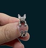 HandmadeRat Terrier Ring, Sterling Silver Ring, Rat Terrier Jewelry, Rat Terrier Gifts, Animal Silver Rings, Adjustable Ring