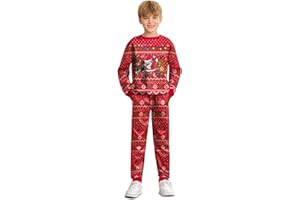 BesserBay Boys Funny Ugly Christmas 2 Piece Set with Graphic Sweatshirt and Pants 4-14 Years