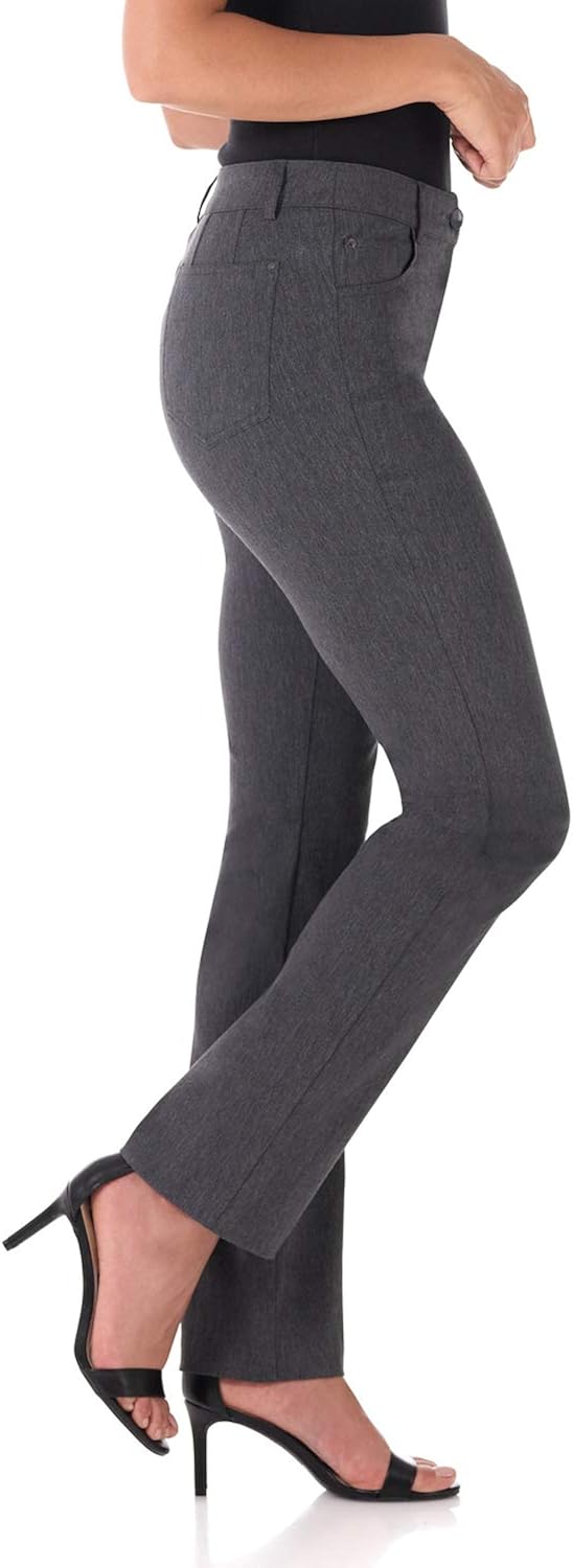 Rekucci Women's Iconic Stretch 5 Pocket Straight Leg Pant w/Zipper Closure at  Women’s Clothing store