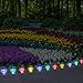 Solar Outdoor Lights - 4 Color Changing LED Lamps for Landscape Lighting - Ideal for Garden Pathway Patio Walkway and Yard - Beautiful Decorative Night Lights