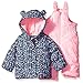 Carter's Baby Girls 2-Piece Snowsuit With Ears, Navy Ditsy/Pink Neon, 24M