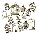 Youdiyla 100g Birdcage Charms Collection - Hollow Bird Cage Love Bird Cage Bird in a Cage Metal Pendants for Jewelry Making DIY Findings (Bronze HM30)