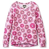 Girl's Sweater Donuts Sprinkles Print Pullover Long Sleeve Top Pink
