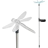 EZiGarden Waterproof Outdoor Solar Garden Stake Light with Vivid Color Charging Figurine –Dragonfly LED Garden Landscape Lawn Lamp for Flower Beds Backyards Decoration, 1Pack